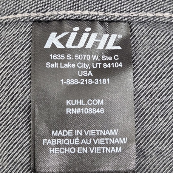 KUHL Men Button Up Shirt L Gray Descendr Flannel Outdoor Long Sleeve Work - Picture 3 of 9